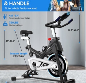 ndoor Pro Exercise Bike Stationary Bike Bicycle Cycling Home Cardio Gym Workout